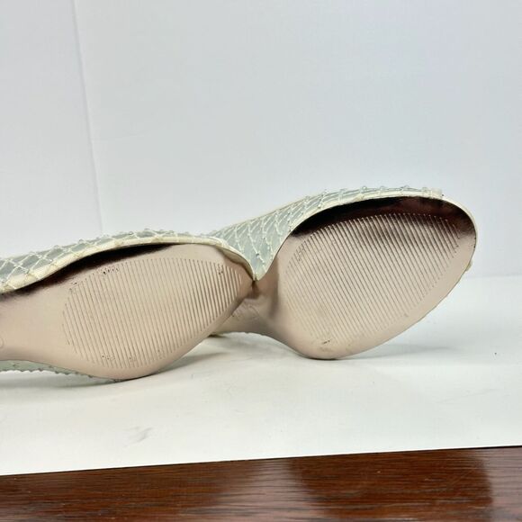 NIB Adrianna Papell Jamie Mesh Pump Size 7.5 M Ivory Open Toe Pump Heel Dress - Picture 4 of 5